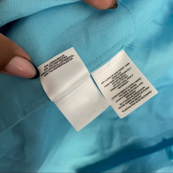 Anne Klein linen top / Jacket blue button down NWT - Picture 5 of 8